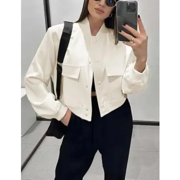 Megfie Women's Cropped Bomber Jacket - Stylish & Versatile