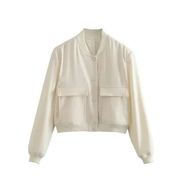 Megfie Women's Cropped Bomber Jacket - Stylish & Versatile