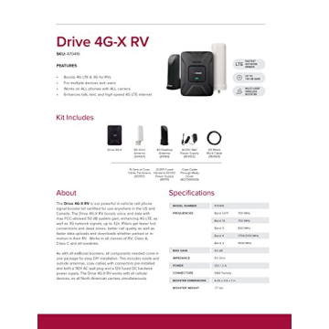 weBoost Drive 4G-X RV Cell Booster for Enhanced Connectivity