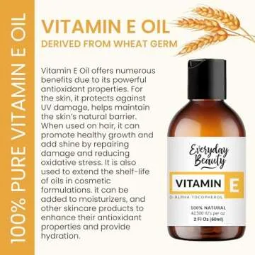 Pure Vitamin E Oil 100% Natural Skin and Hair Treatment
