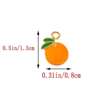 LOTIKOU 20PCS Mini Orange Charms for DIY Jewelry Making