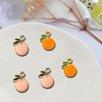 LOTIKOU 20PCS Mini Orange Charms for DIY Jewelry Making