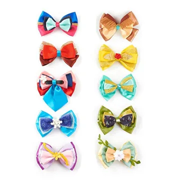 10 Princess Character Hair Bows Clips for Girls Women