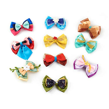 10pcs Princess Character Hair Bows Clips for Girls Women