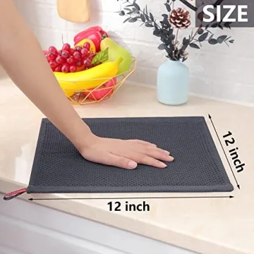 Homaxy Cotton Kitchen Dish Cloths 6-Pack 12x12 Inches