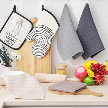 Homaxy Cotton Kitchen Dish Cloths 6-Pack 12x12 Inches