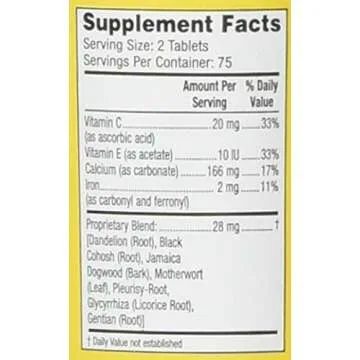 Lydia Pinkham Herbal Supplement Tablets - Menstrual & Menopause Support