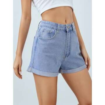 Stylish Women's High Waisted Denim Shorts for Summer