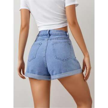 Stylish Women's High Waisted Denim Shorts for Summer