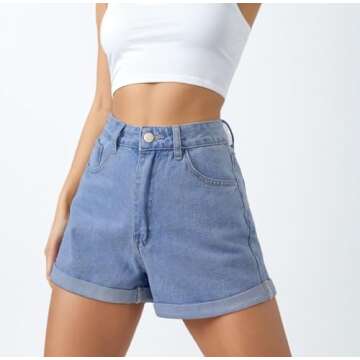 Stylish Women's High Waisted Denim Shorts for Summer