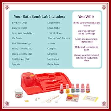 MindWare Science Academy Lip Balm Lab Kit | Includes 18pcs for DIY Lip Balms to Teach Kids & Teens Cosmetic Chemistry
