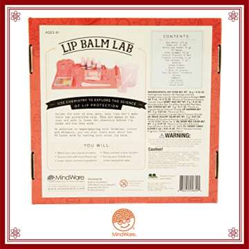MindWare Science Academy Lip Balm Lab Kit | Includes 18pcs for DIY Lip Balms to Teach Kids & Teens Cosmetic Chemistry