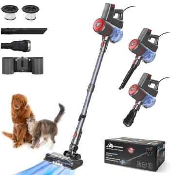 Intercleaner Corded Vacuum Cleaner - Lightweight 4 in 1 for Hard Floors & Pet Hair