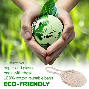 Eco-friendly MercurHouse 5 Pack Cotton String Bags