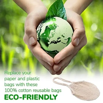 Eco-friendly MercurHouse 5 Pack Cotton String Bags