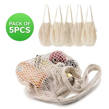 Eco-friendly MercurHouse 5 Pack Cotton String Bags