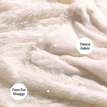 Tuddrom Decorative Faux Fur Throw Blanket Cozy Luxury