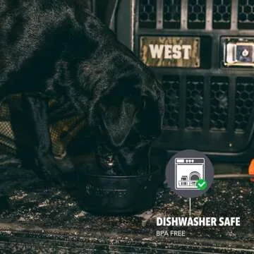 GUNNER Dog Bowl with Spill-Proof Travel Lid- K9 Companion Food & Water Bowl, Lightweight Rust-Proof & Shock Resistant Stackable Bowl, Leak Resistant Nesting Lid, (Black)