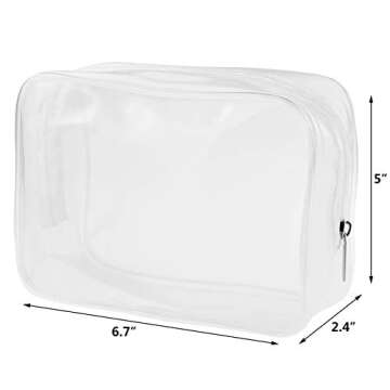 5 Clear Cosmetics Bags Set - Waterproof Pouch for Travel & Makeup