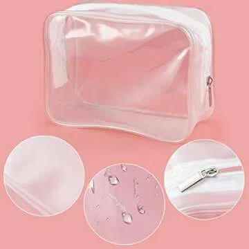 Portable Clear Cosmetics Bag Set - TSA Approved 5PCS
