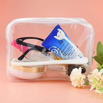 Portable Clear Cosmetics Bag Set - TSA Approved 5PCS