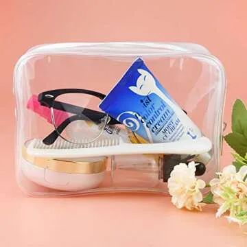Portable Clear Cosmetics Bag Set - TSA Approved 5PCS