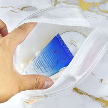 Portable Clear Cosmetics Bag Set - TSA Approved 5PCS