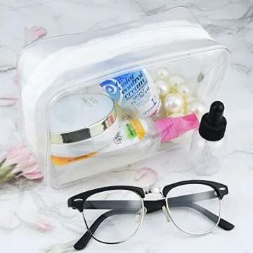 Portable Clear Cosmetics Bag Set - TSA Approved 5PCS