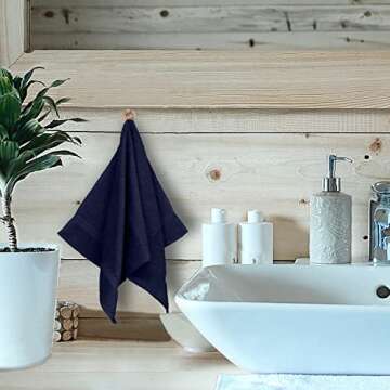 Monogrammed Hand Towel, Personalized Gift, Set of 2- White Block Letter Embroidered Towel - Extra Ab...