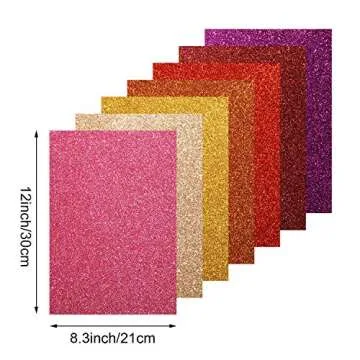 WILLBOND 20 Pieces Shiny Glitter Faux Leather Sheets PU Faux Leather Fabric Sheet for DIY Crafts Wedding Sewing Making Earrings Crafts Hair Bows Clips Decoration Favors, 8.3 x 11.8 Inches