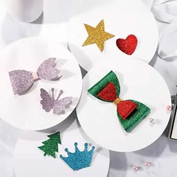 WILLBOND 20 Pieces Shiny Glitter Faux Leather Sheets PU Faux Leather Fabric Sheet for DIY Crafts Wedding Sewing Making Earrings Crafts Hair Bows Clips Decoration Favors, 8.3 x 11.8 Inches