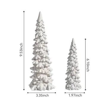AOMOONOA White Tabletop Christmas Tree Set for Vintage Decor