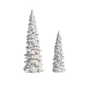 AOMOONOA White Tabletop Christmas Tree Set for Vintage Decor