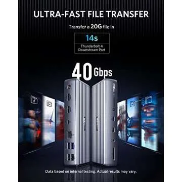 Anker 777 Thunderbolt Docking Station (Apex, 12-in-1, Thunderbolt 4), Max 90W Charging for Laptop, 20W Power Delivery, Single 8K, Triple 4K Display, 10Gbps Data, Ethernet, Audio, SD