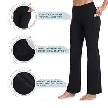 HISKYWIN Women's High Waist Yoga Pants with Pockets