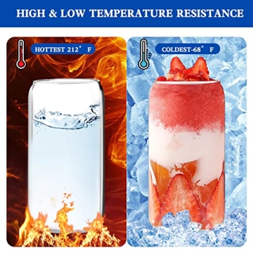 Vozoka Glass Cups with Bamboo Lids & Straws - 16oz Set