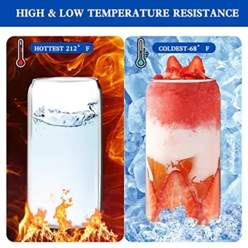 Vozoka Glass Cups with Bamboo Lids & Straws - 16oz Set