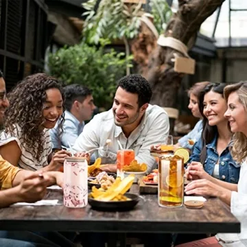 Vozoka Glass Cups with Bamboo Lids & Straws - 16oz Set