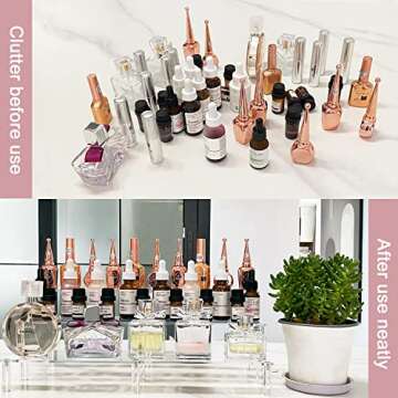 AZEAM 15 3/4 Inch Acrylic Riser Display Shelf,3 Tier Display Riser for Figures Display Stand Large Risers for Display Cupcake Perfume Organizer Cologne Makeup Collection Countertop Desktop Tabletop