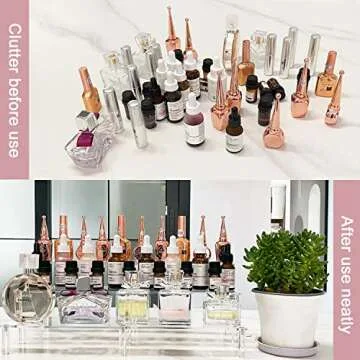 AZEAM 15 3/4 Inch Acrylic Riser Display Shelf,3 Tier Display Riser for Figures Display Stand Large Risers for Display Cupcake Perfume Organizer Cologne Makeup Collection Countertop Desktop Tabletop