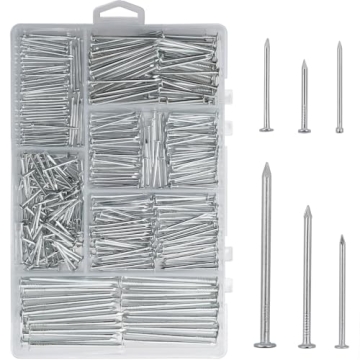376 pcs Premium Hardware Nails Assortment - 6 Sizes Included