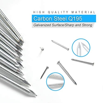 376 pcs Premium Hardware Nails Assortment - 6 Sizes Included