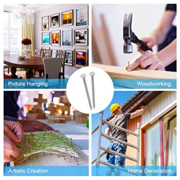 376 pcs Premium Hardware Nails Assortment - 6 Sizes Included