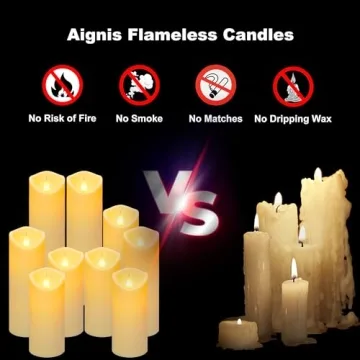 Aignis Flameless LED Candles with Remote & Timer