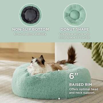 Bedsure Calming Cat Bed - 20 Inch Fluffy Pet Bed