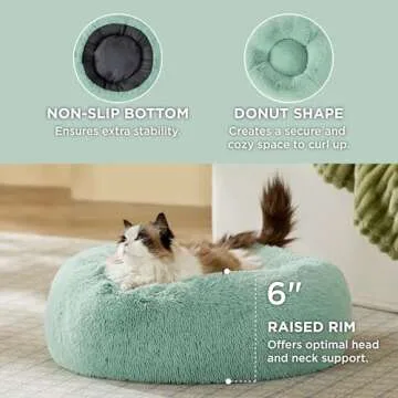 Bedsure Calming Cat Bed - 20 Inch Fluffy Pet Bed