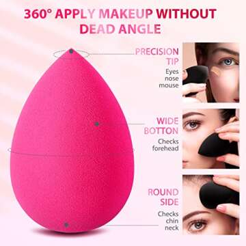 Larbois Makeup Sponges Dry & Wet Use Beauty Blender 3 Pack Professional for Sensitive Skin Upgrade M...