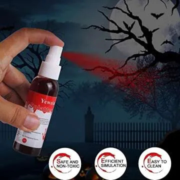 Yeweian Fake Blood Kit for Clothes Eye Blood Drops, Halloween SFX Makeup for Blood Splatter Costume ...