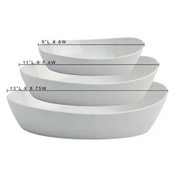 Denmark White Chip Resistant Serving Bowl Set of 3