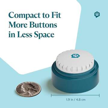 FluentPet Speak Up Button 6 Pack with Clearer Upward-Facing Sound- 6 Recordable Buttons with Batteries Included & Premium Audio for Dogs & Cats | Easy-to-Press Training Dog Buttons for Communication